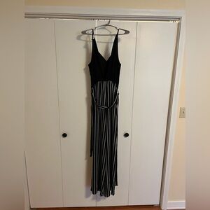 Black and White Striped Jumpsuit